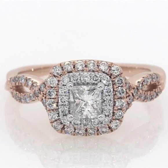 14KR ROSE GOLD DIAMOND ENGAGEMENT/WEDDING RING SET